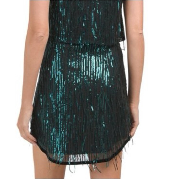 Avec Les Filles Sequins Fringe Size Small Mini Skirt - Picture 4 of 17